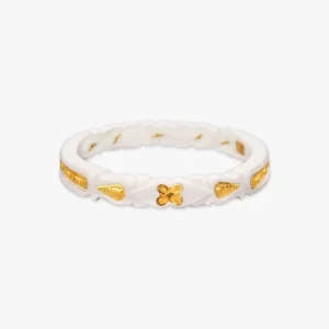 Serene Bloom Gold Pola Bangle by Avara Jewels, the Best Jewellery Brand in India