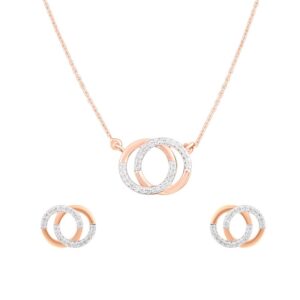 Gleaming circular diamond necklace set by Avara Jewels – best jewellery brand in India