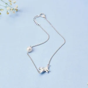 Chic Timeless Pearl Silver Anklet by Avara Jewels – Best Jewellery Brand in India
