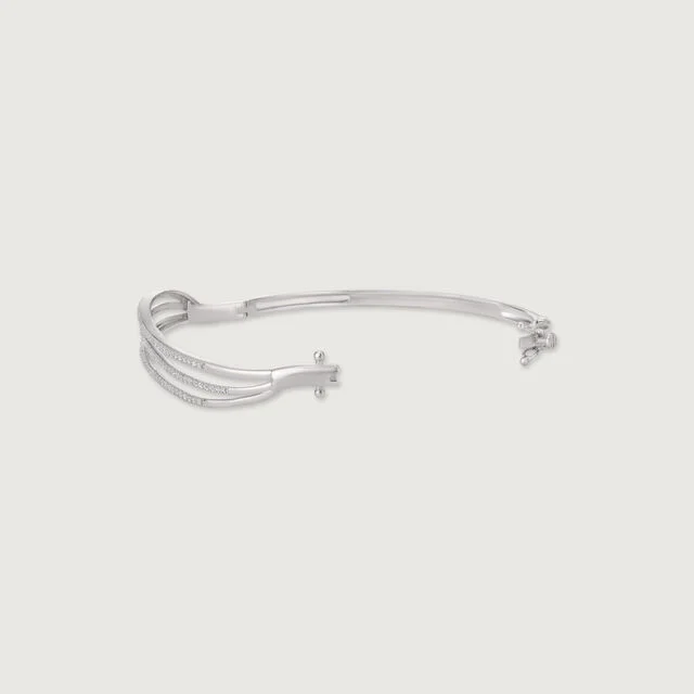 graceful layered silver bangle graceful layered silver bangle