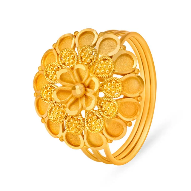Heavenly Floral Gold Finger Ring-Avara Jewels Heavenly Floral Gold Finger Ring by Avara Jewels – Best Jewellery Brand in India