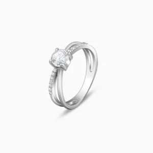 Silver Glittering Ring by Avara Jewels – Best Jewellery Brand in India