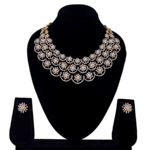 Beautiful Flora Yellow Gold and Diamond Necklace Set by Avara Jewels – Best Jewellery Brand in India
