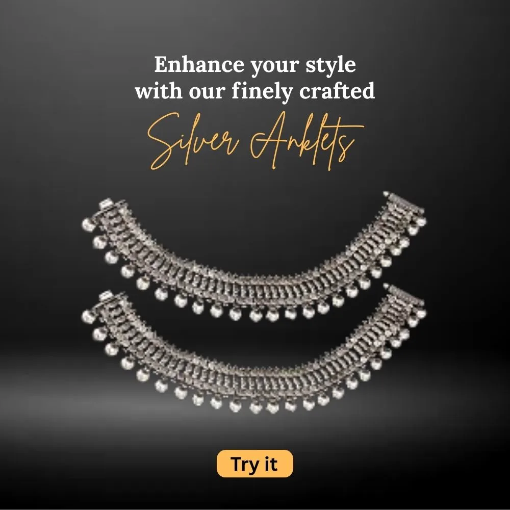 Designer silver anklets for women from Avara Jewels, the best jewellery brand in India